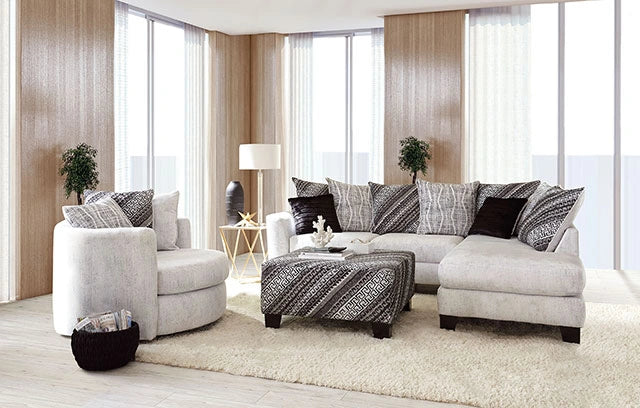 EIMEAR Ottoman, Off-white/Black - Dream Home Furniture & Mattress (Waite Park, MN)