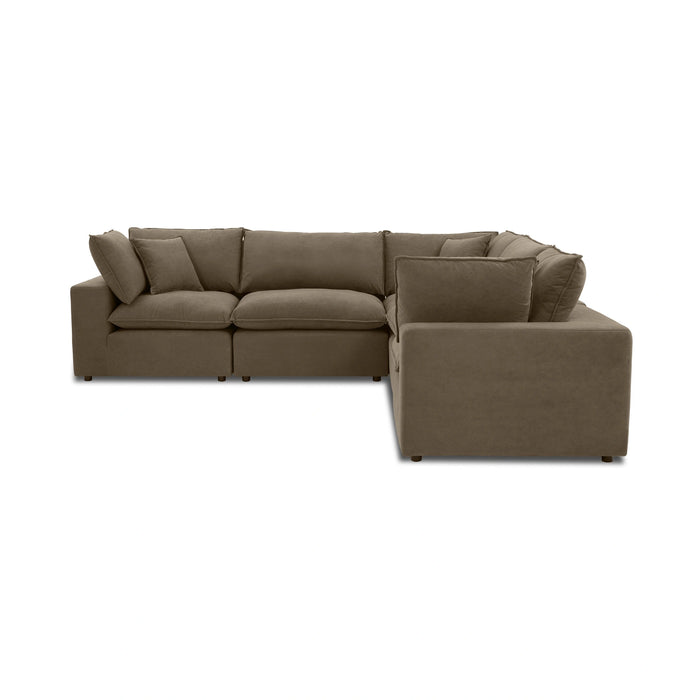 Cali 5-Piece Brown Leather Modular L-Sectional