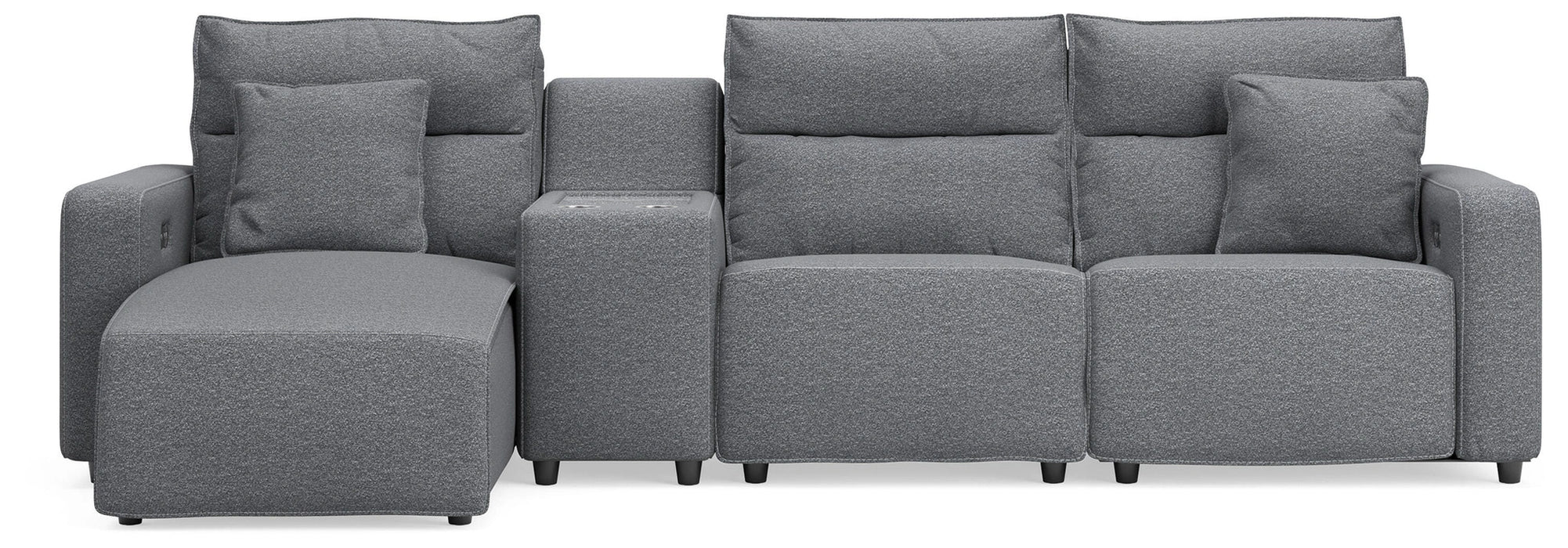 Modmax II Reclining Sectional with Chaise and Console - Dream Home Furniture & Mattress (Waite Park, MN)