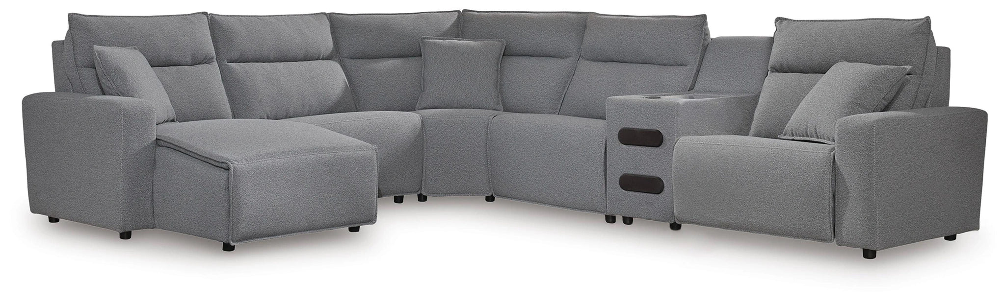 Modmax II Reclining Sectional with Chaise and Audio Console - Dream Home Furniture & Mattress (Waite Park, MN)