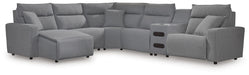 Modmax II Reclining Sectional with Chaise and Audio Console - Dream Home Furniture & Mattress (Waite Park, MN)