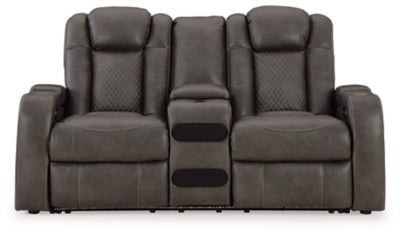 Fyne-Dyme Power Reclining Loveseat with Console - Dream Home Furniture & Mattress (Waite Park, MN)