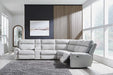 Social Pointe Reclining Sectional with Storage Console - Dream Home Furniture & Mattress (Waite Park, MN)
