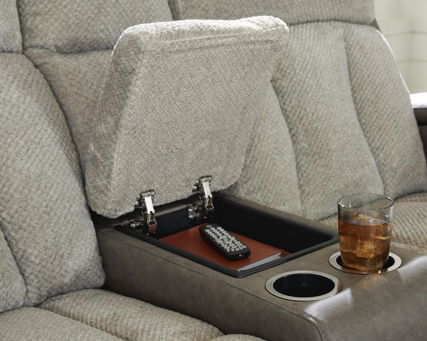 WhipLash Power Reclining Loveseat with Console - Dream Home Furniture & Mattress (Waite Park, MN)