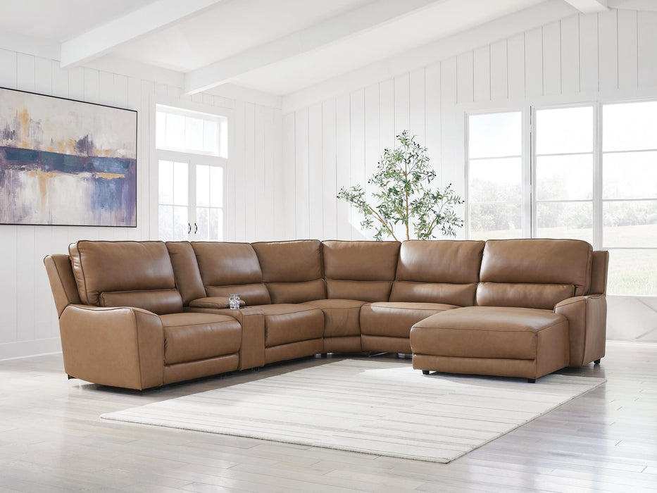 DeepWakes Power Reclining Sectional with Chaise - Dream Home Furniture & Mattress (Waite Park, MN)
