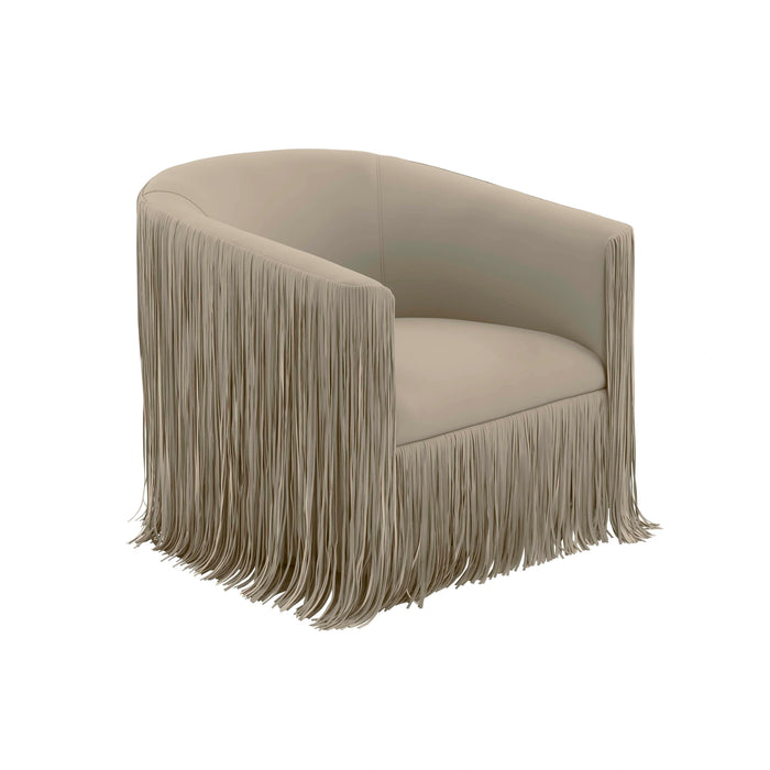 Shag Me Performance Vegan Leather Swivel Accent Chair