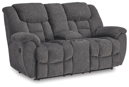 Foreside Reclining Loveseat with Console - Dream Home Furniture & Mattress (Waite Park, MN)