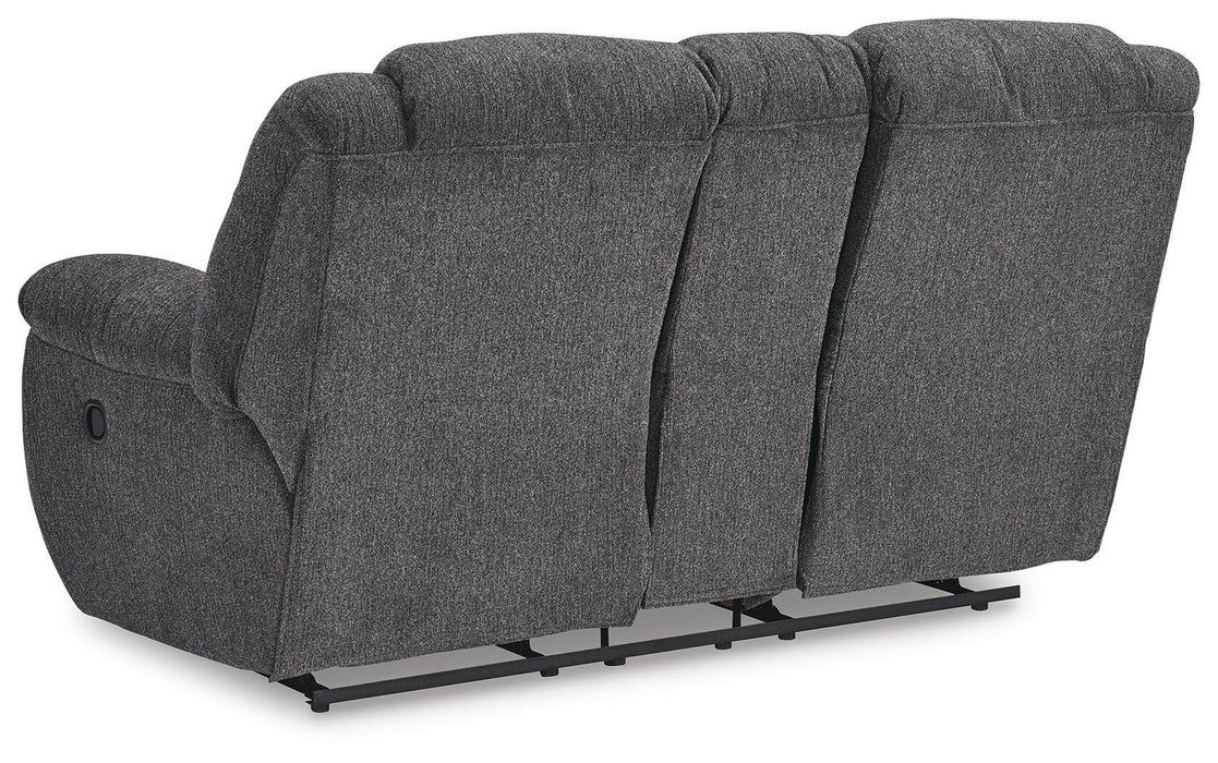 Foreside Reclining Loveseat with Console - Dream Home Furniture & Mattress (Waite Park, MN)