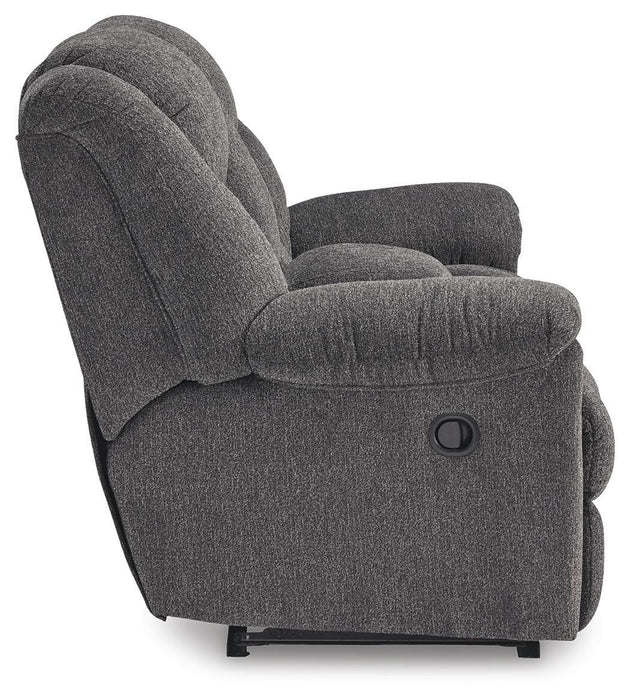 Foreside Reclining Loveseat with Console - Dream Home Furniture & Mattress (Waite Park, MN)