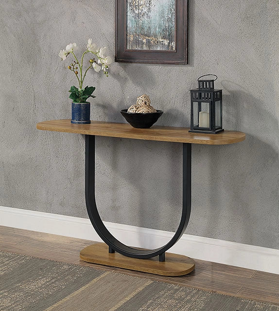 OLBIA Sofa Table, Rustic Oak/Sand Black - Dream Home Furniture & Mattress (Waite Park, MN)
