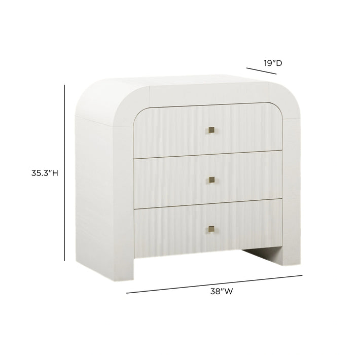 Hump 38" Arched 3-Drawer Bedside Chest