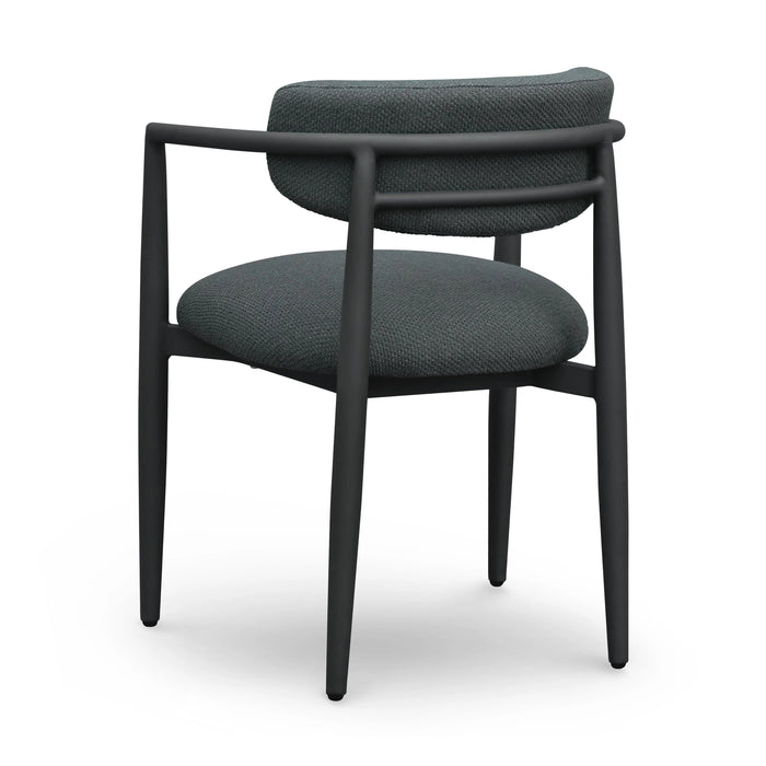 Annika Textured Contract-Grade Fabric Outdoor Dining Arm Chair