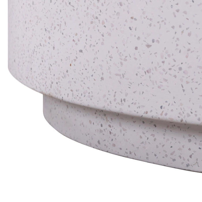 Terrazzo 27.5" Light Speckled Concrete Round Coffee Table
