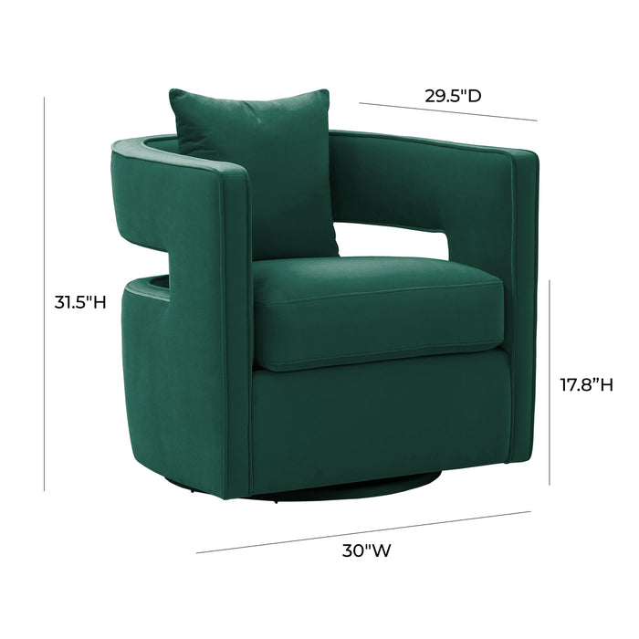 Kennedy Performance Velvet Swivel Accent Chair