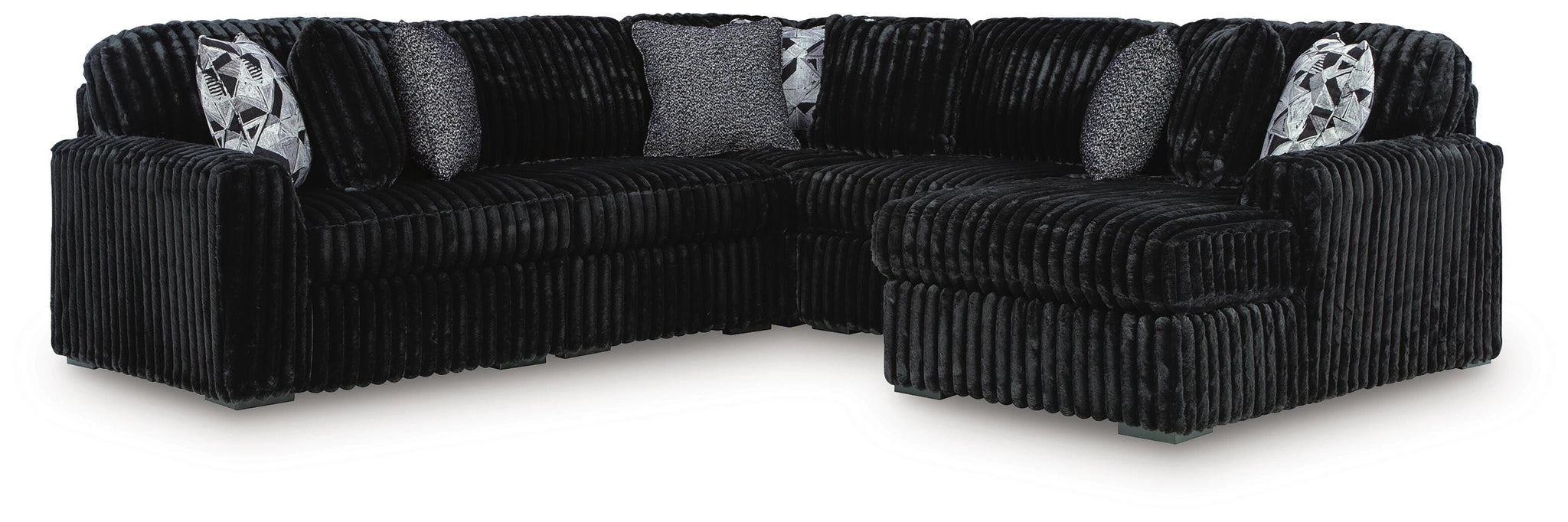 Midnight-Madness Sectional with Chaise - Dream Home Furniture & Mattress (Waite Park, MN)