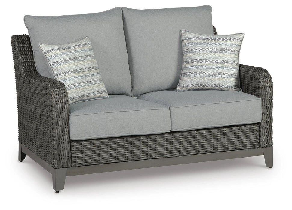 Elite Park Outdoor Loveseat with Cushion - Dream Home Furniture & Mattress (Waite Park, MN)