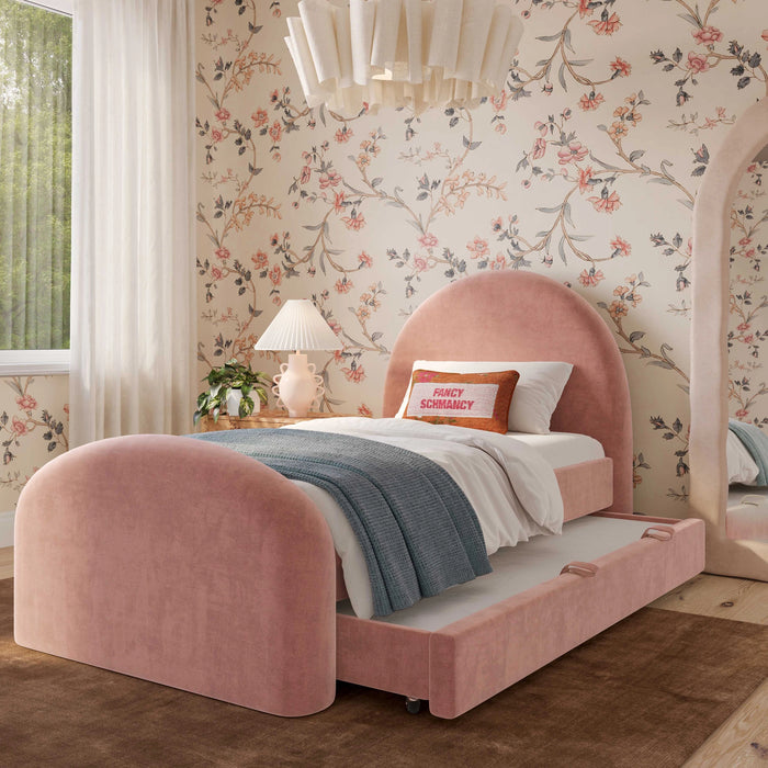 Moon Cream Performance Boucle Twin Trundle Bed