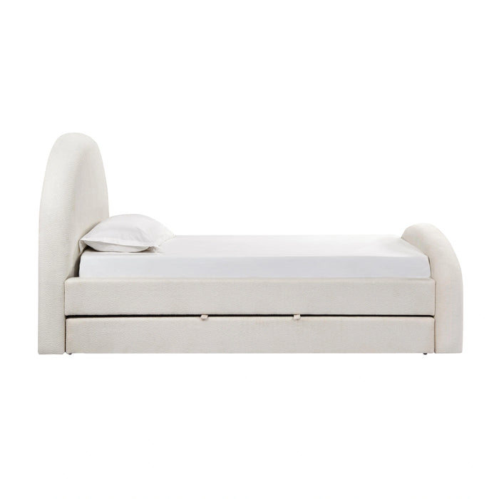 Moon Cream Performance Boucle Twin Trundle Bed