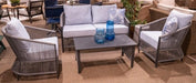Bridges Beach Outdoor Love/Chairs/Table Set (Set of 4) - Dream Home Furniture & Mattress (Waite Park, MN)