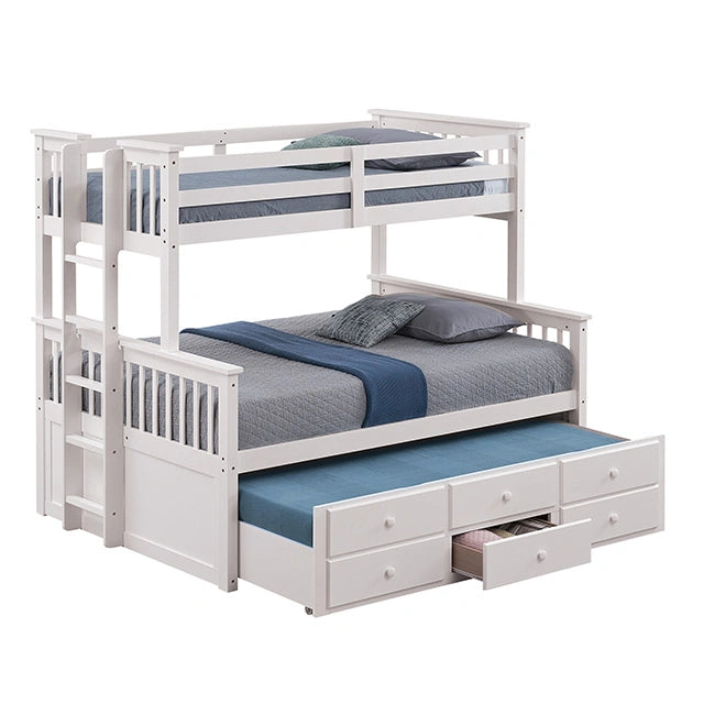 University Twin/Full Bunk Bed Grey, Walnut, & White - Dream Home Furniture & Mattress (Waite Park, MN)