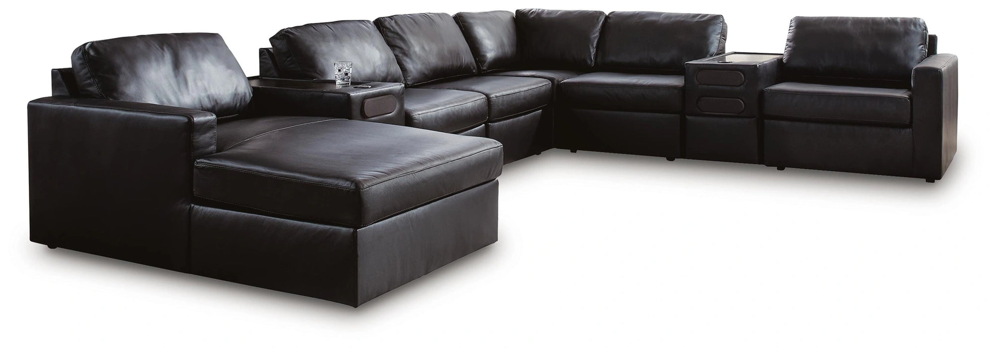 Modmax II Sectional with Chaise and Audio Consoles - Dream Home Furniture & Mattress (Waite Park, MN)