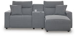 Modmax II Power Reclining Sectional with Chaise and Console - Dream Home Furniture & Mattress (Waite Park, MN)