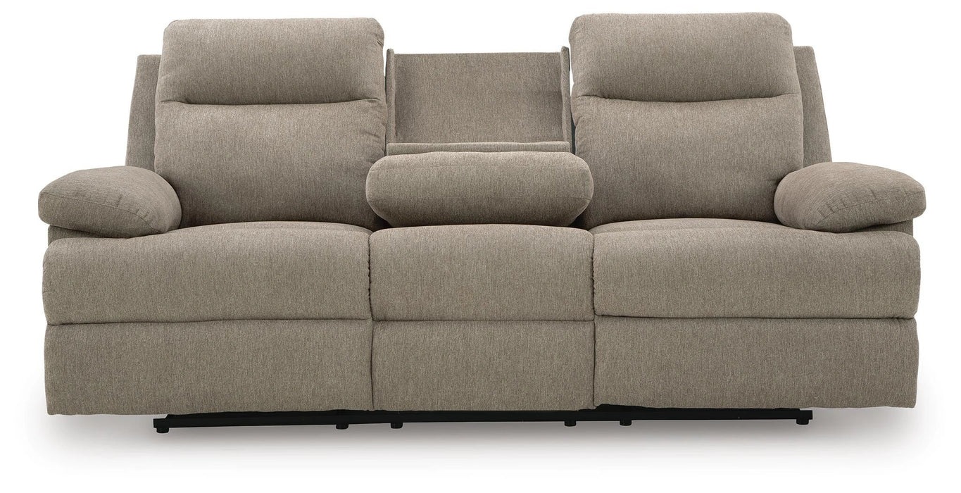 Side-Swipe Reclining Sofa with Drop Down Table - Dream Home Furniture & Mattress (Waite Park, MN)