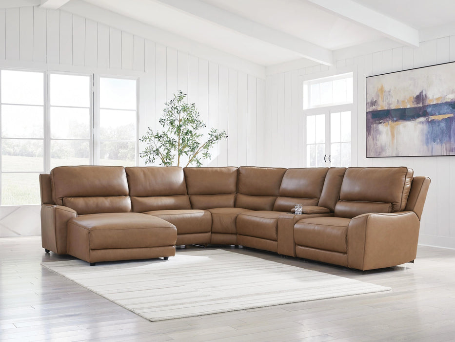 DeepWakes Power Reclining Sectional with Chaise - Dream Home Furniture & Mattress (Waite Park, MN)