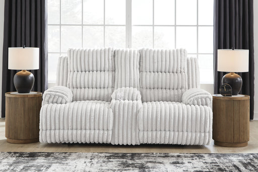 Rhines Falls Power Reclining Loveseat with Console - Dream Home Furniture & Mattress (Waite Park, MN)