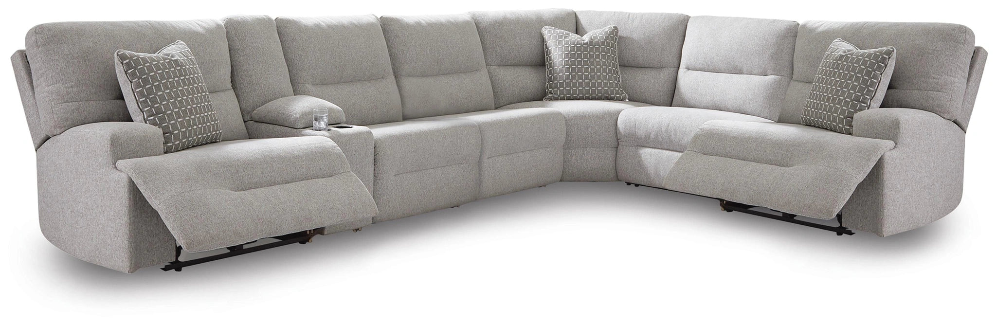 Acklen Place Power Sectional Reclining Sofa with Storage Console - Dream Home Furniture & Mattress (Waite Park, MN)
