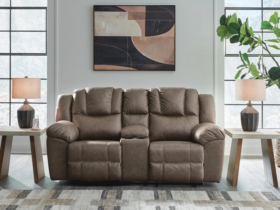 Lowilla Reclining Loveseat with Console - Dream Home Furniture & Mattress (Waite Park, MN)