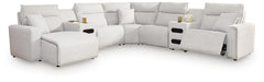 Modmax II Power Reclining Sectional with Chaise and Audio Consoles - Dream Home Furniture & Mattress (Waite Park, MN)