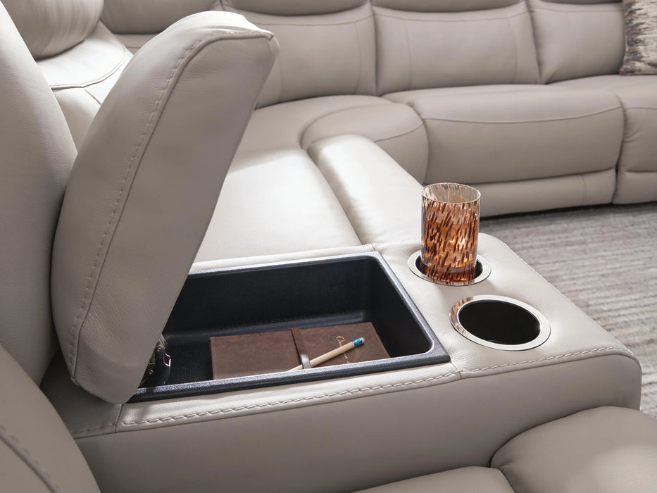 Gravier Power Reclining Sectional with Storage Console - Dream Home Furniture & Mattress (Waite Park, MN)