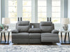 Side-Swipe Reclining Sofa with Drop Down Table - Dream Home Furniture & Mattress (Waite Park, MN)