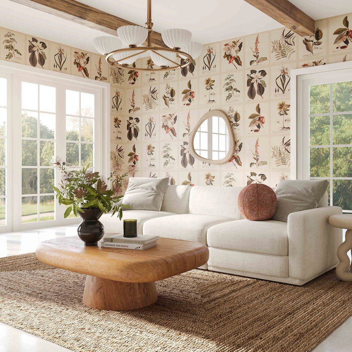 Perry 96" Cream Performance Chenille Modular Sofa