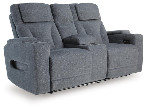 Studio Cave Power Reclining Loveseat with Console - Dream Home Furniture & Mattress (Waite Park, MN)