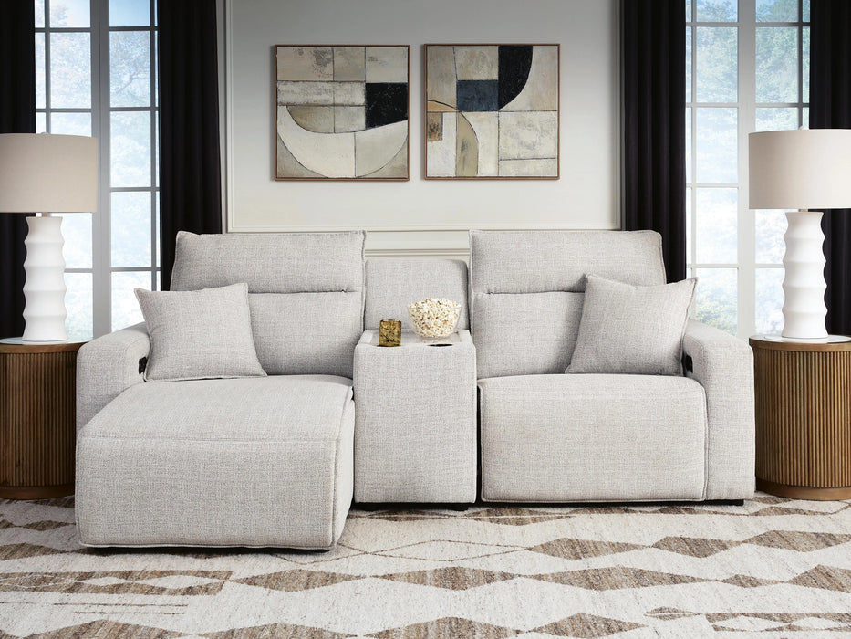 Modmax II Power Reclining Sectional with Chaise and Console - Dream Home Furniture & Mattress (Waite Park, MN)