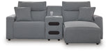 Modmax II Power Reclining Sectional with Chaise and Audio Console - Dream Home Furniture & Mattress (Waite Park, MN)