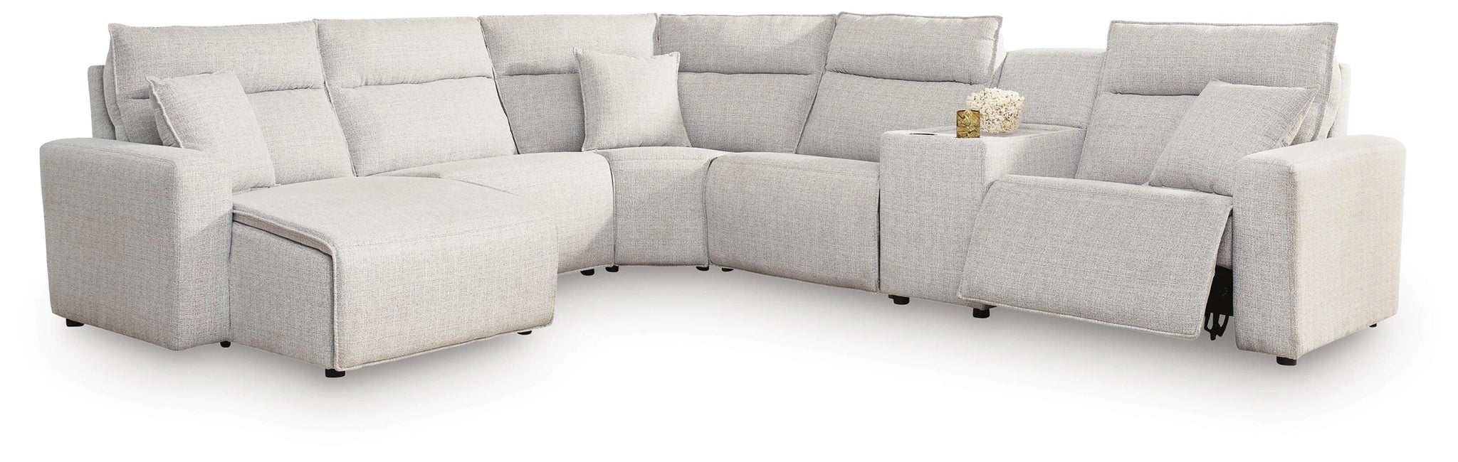 Modmax II Power Reclining Sectional with Chaise and Console - Dream Home Furniture & Mattress (Waite Park, MN)