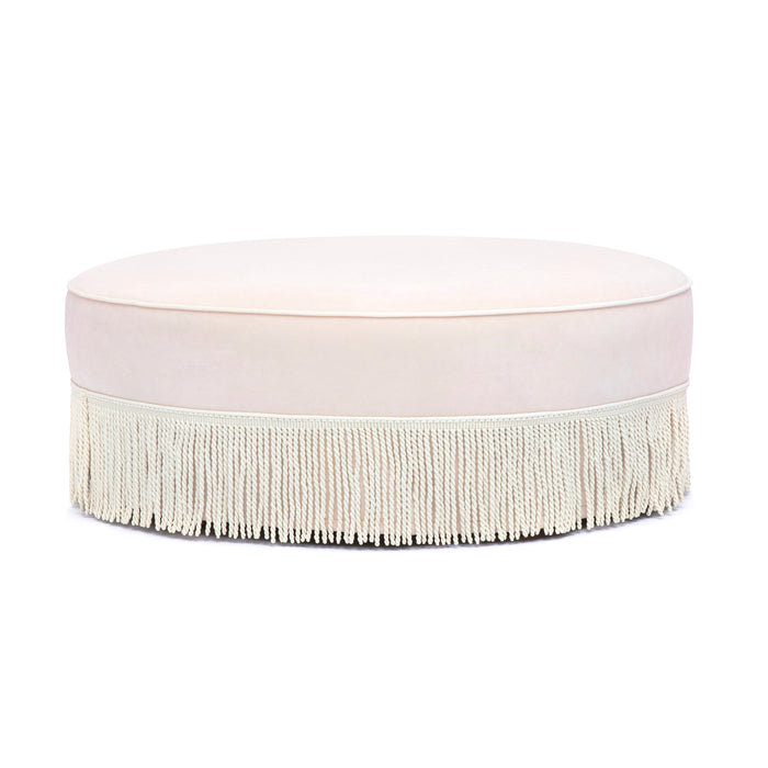 Tassy Tasseled Round Ottoman