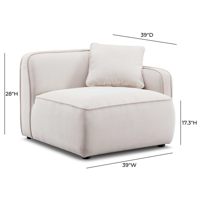 Travie Performance Corduroy Velvet Corner Chair