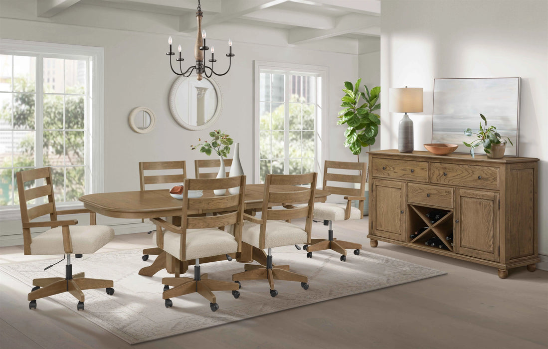 Colonial Oak Trestle Table