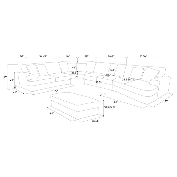 Emberson Upholstered Modular Sectional Sofa Ivory