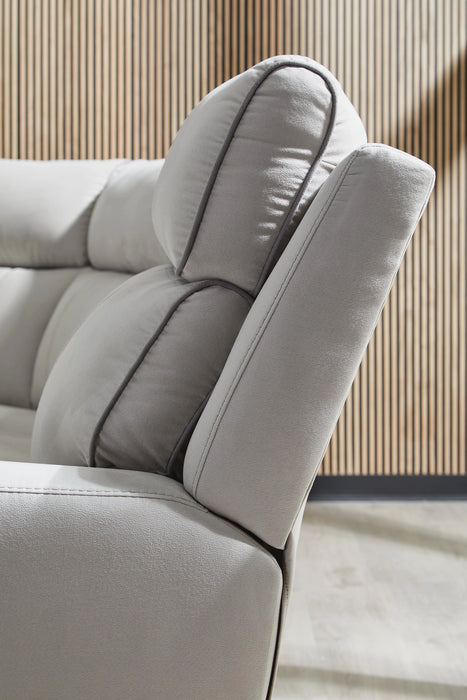 Social Pointe Reclining Sectional with Storage Console - Dream Home Furniture & Mattress (Waite Park, MN)