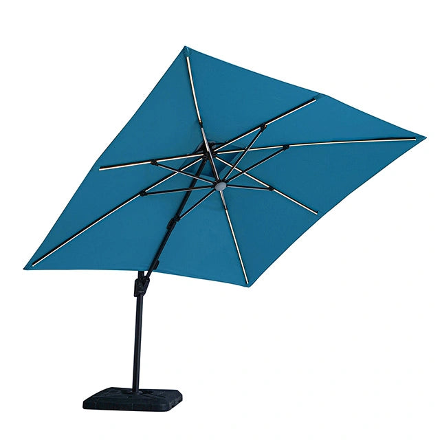 Sano 10 Ft Square Umbrella w/ Double Top w/ LED Light + 37" Large Base - Dream Home Furniture & Mattress (Waite Park, MN)
