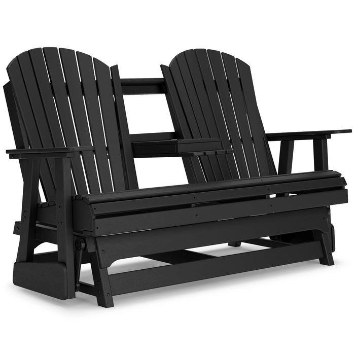 Hyland wave Outdoor Glider Loveseat - Dream Home Furniture & Mattress (Waite Park, MN)