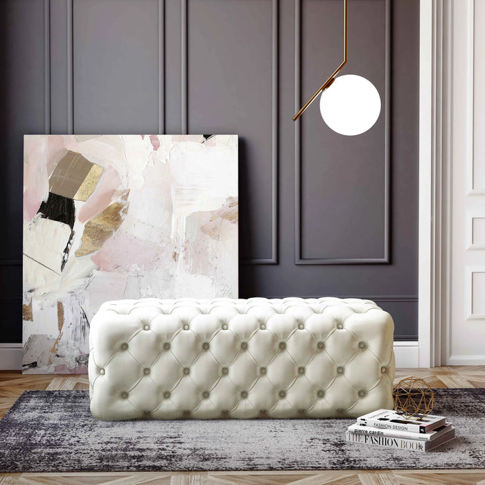 Kaylee 49" Performance Velvet Tufted Jumbo Ottoman