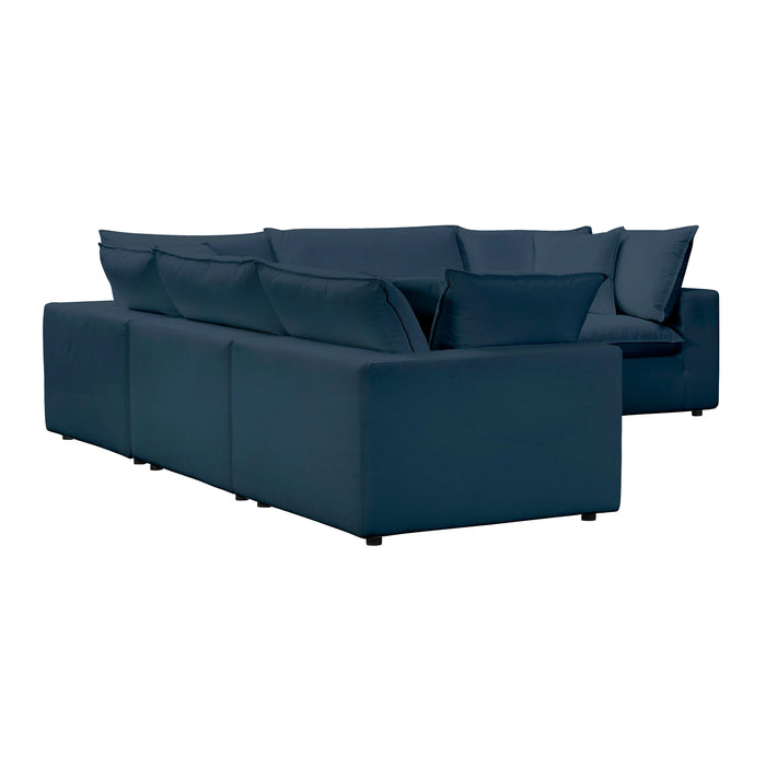 Cali 5-Piece Brown Leather Modular L-Sectional