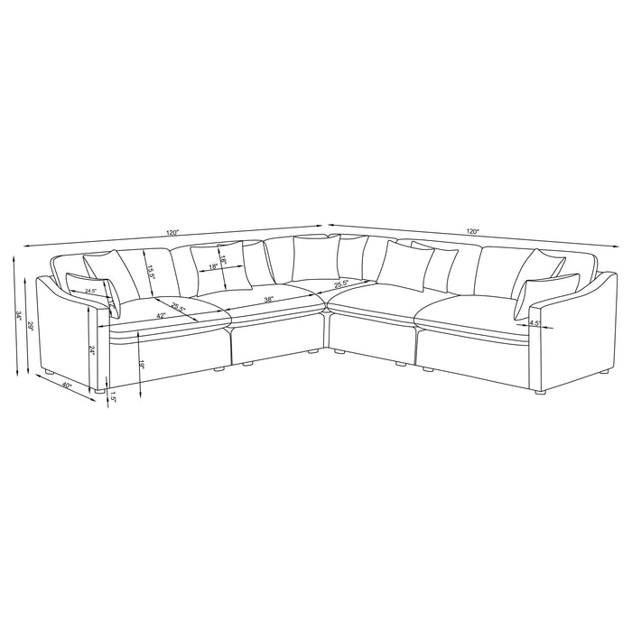 Hobson 5 Pc Sectionals - Dream Home Furniture & Mattress (Waite Park, MN)