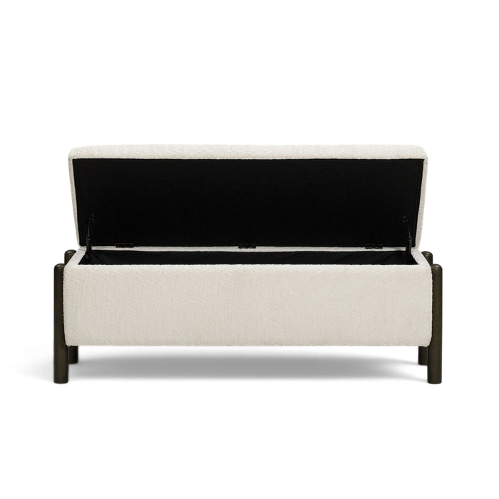 Abby 52" Nubby Fabric Storage Bench
